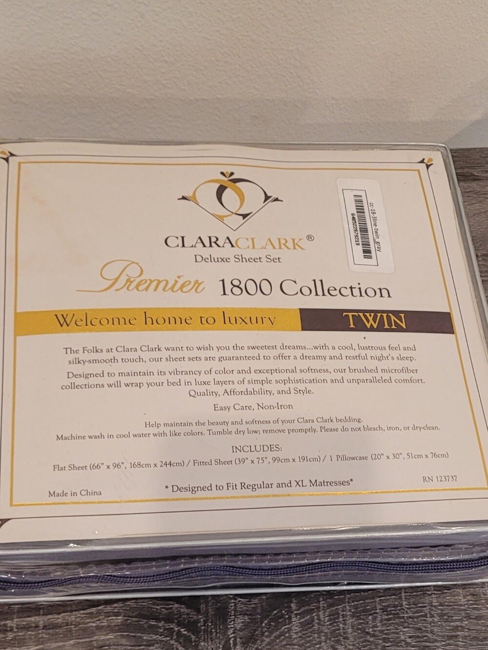 Clara Clark Premier 1800 Collection Twin Sheet Set - NWT